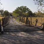 Brücke zum North Gate im Moremi Game Reserve, Okawango-Delta, Botswana