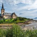 Vagan-Kirche in Hjeliskjaeret auf den Lofoten