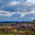 Blick über Beuren, Albvorland, LKR Esslingen, Baden-Württemberg