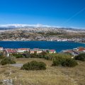 Blick auf die Stadt Pag, Insel Pag, Kroatien