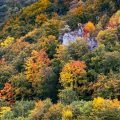 Herbststimmung im Neidlinger Tal, BW, LKR Esslingen, mit Burgruine Reußenstein