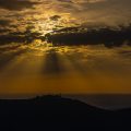 Sonnenuntergang mit Burg Teck